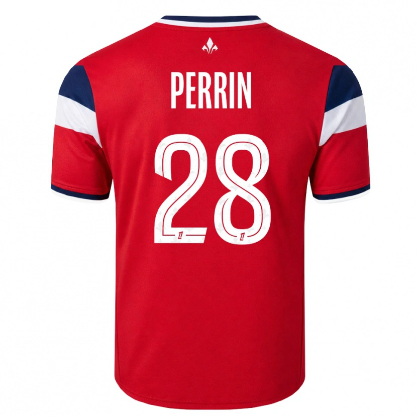 Danxen Męski Gaëtan Perrin #28 Czerwony Biały Królewski Niebieski Domowa Koszulka 2026/27 Koszulki Klubowe