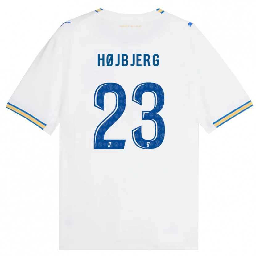 Danxen Męski Pierre-Emile Højbjerg #23 Niebieski Biały Domowa Koszulka 2026/27 Koszulki Klubowe