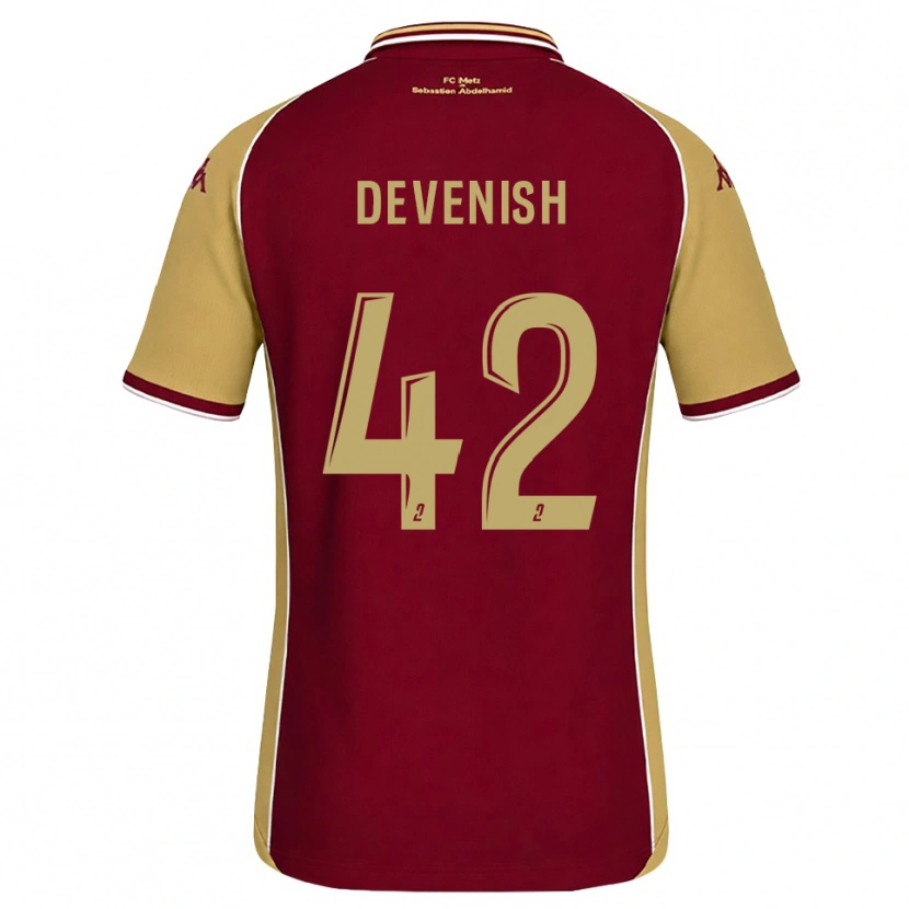 Danxen Męski Cristian Devenish #42 Złoty Ciemnoczerwony Domowa Koszulka 2026/27 Koszulki Klubowe