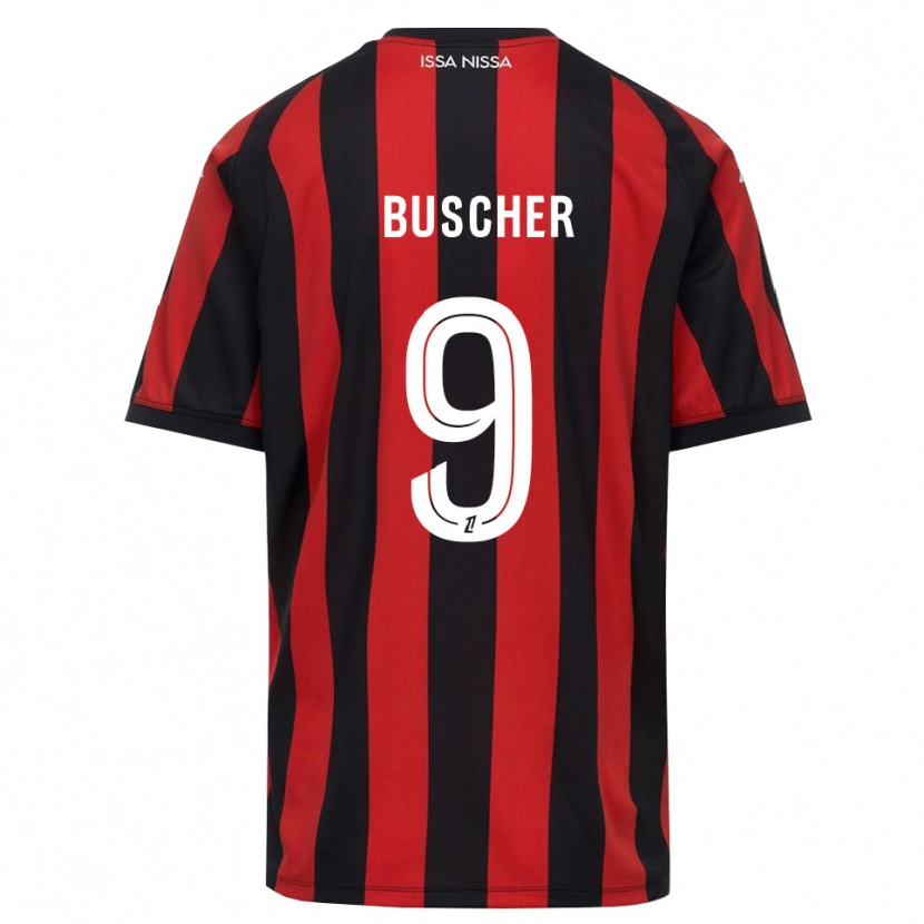 Danxen Męski Mickaël Buscher #9 Czerwony Czarny Biały Domowa Koszulka 2026/27 Koszulki Klubowe