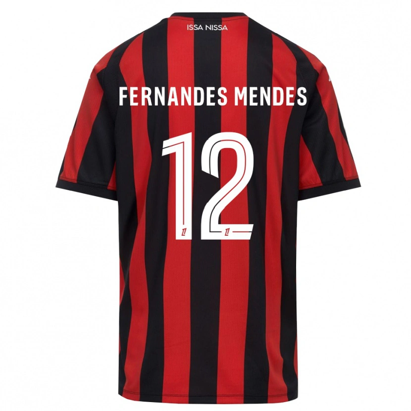 Danxen Męski Mathis Fernandes Mendes #12 Czerwony Czarny Biały Domowa Koszulka 2026/27 Koszulki Klubowe