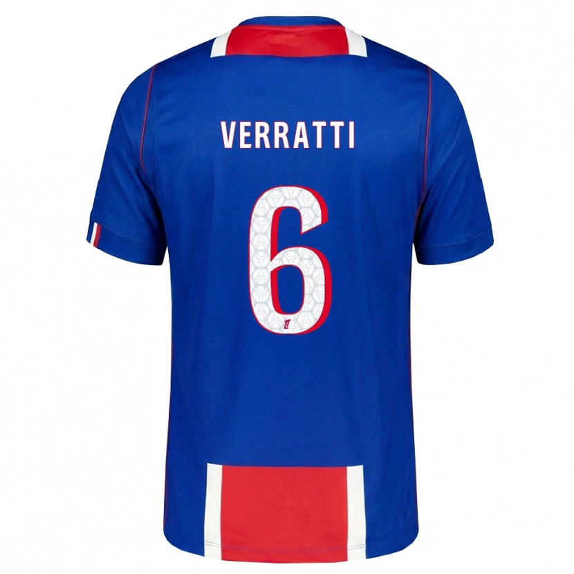 Danxen Męski Marco Verratti #6 Czerwony Biały Niebieski Domowa Koszulka 2026/27 Koszulki Klubowe