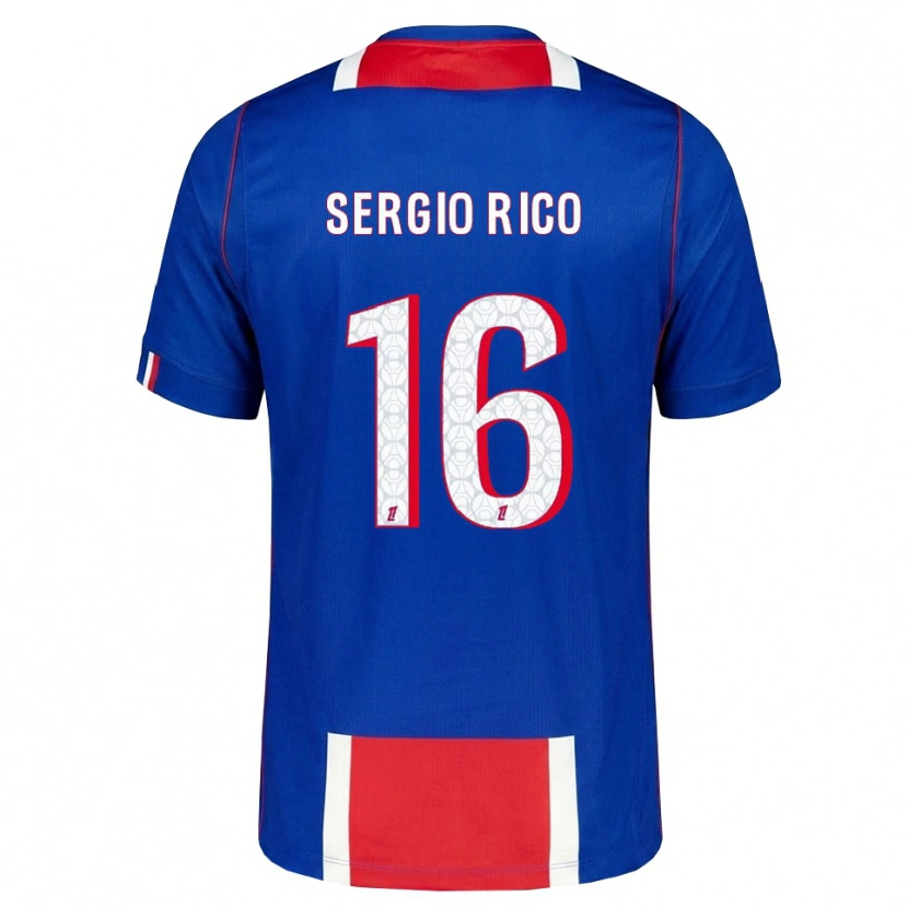 Danxen Męski Sergio Rico #16 Czerwony Biały Niebieski Domowa Koszulka 2026/27 Koszulki Klubowe