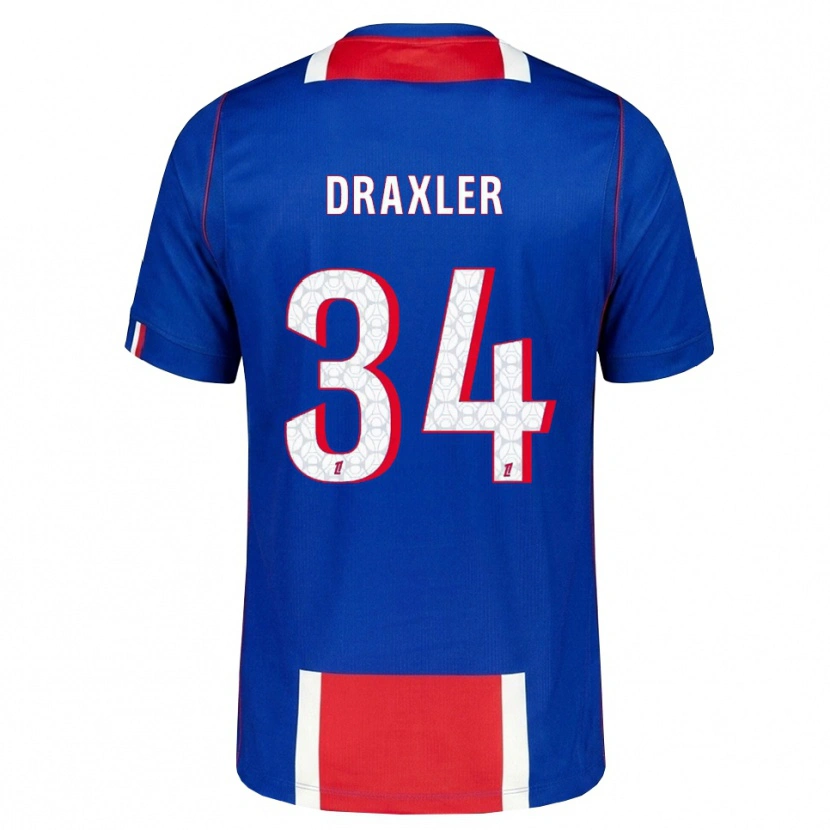Danxen Męski Julian Draxler #34 Czerwony Biały Niebieski Domowa Koszulka 2026/27 Koszulki Klubowe