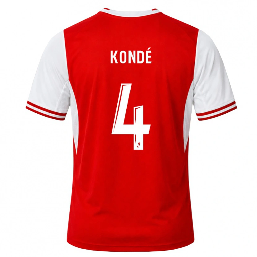 Danxen Męski Jean-Charles Kondé #4 Czerwony Biały Domowa Koszulka 2026/27 Koszulki Klubowe
