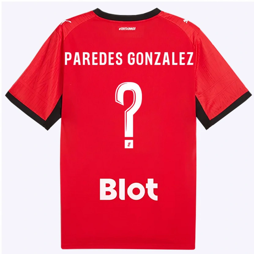 Danxen Męski Maxime Paredes Gonzalez #0 Czerwony Czarny Biały Domowa Koszulka 2026/27 Koszulki Klubowe
