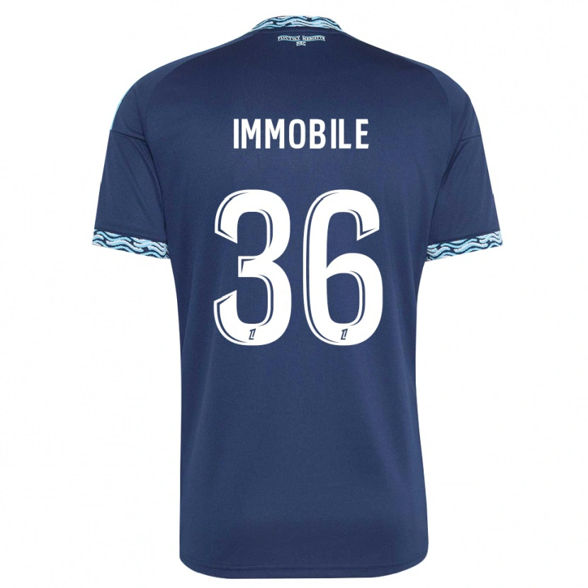 Danxen Męski Ciro Immobile #36 Stalowoniebieski Biały Domowa Koszulka 2026/27 Koszulki Klubowe