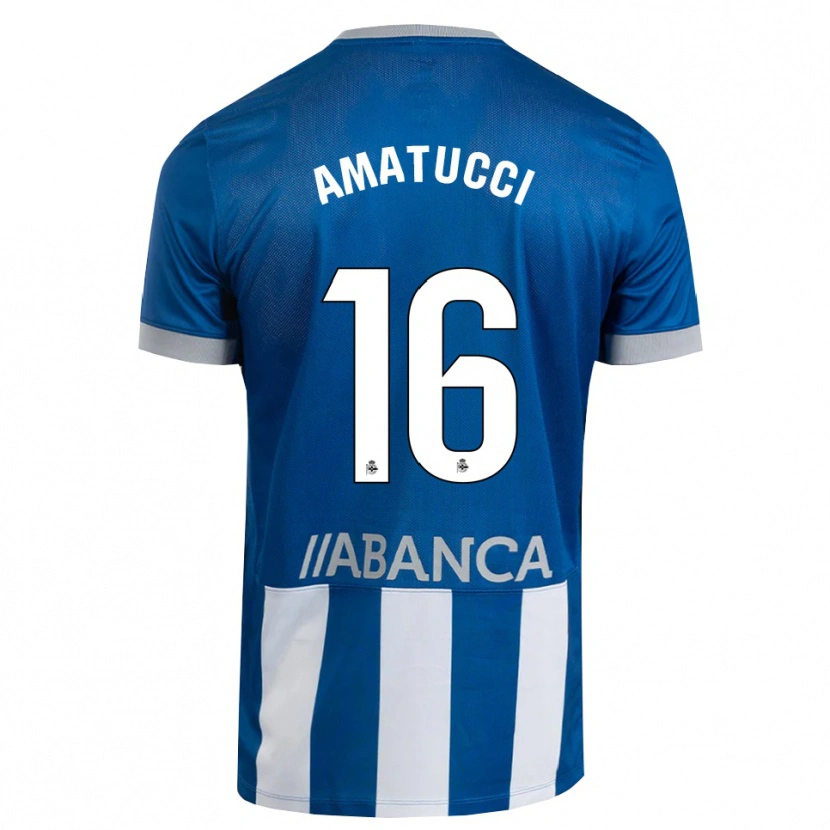 Danxen Męski Lorenzo Amatucci #16 Niebieski Szary Biały Domowa Koszulka 2026/27 Koszulki Klubowe