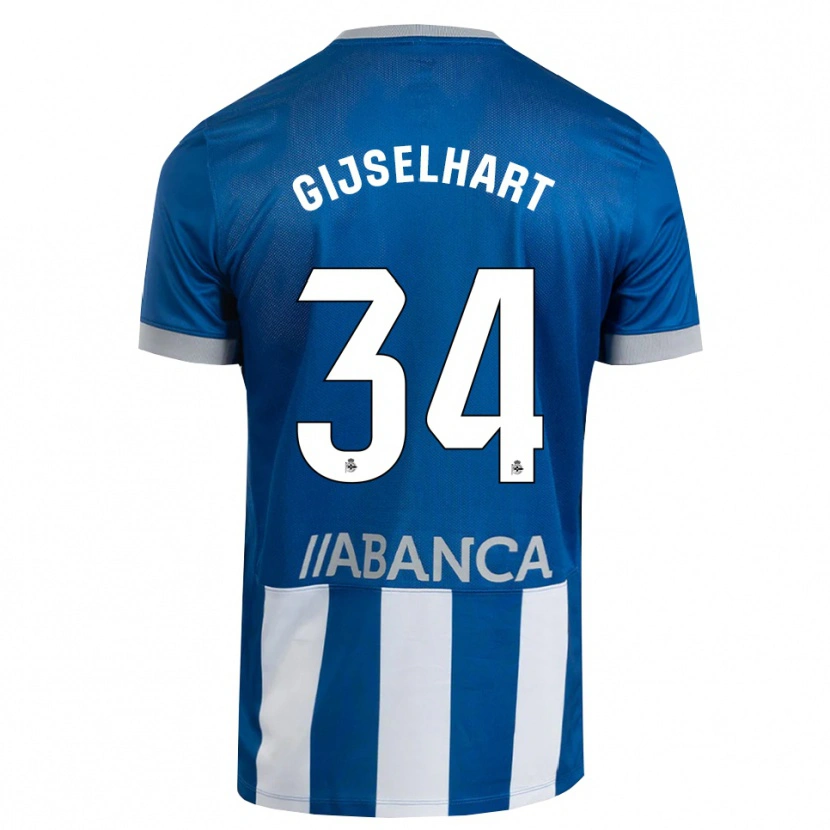 Danxen Męski Teun Gijselhart #34 Niebieski Szary Biały Domowa Koszulka 2026/27 Koszulki Klubowe
