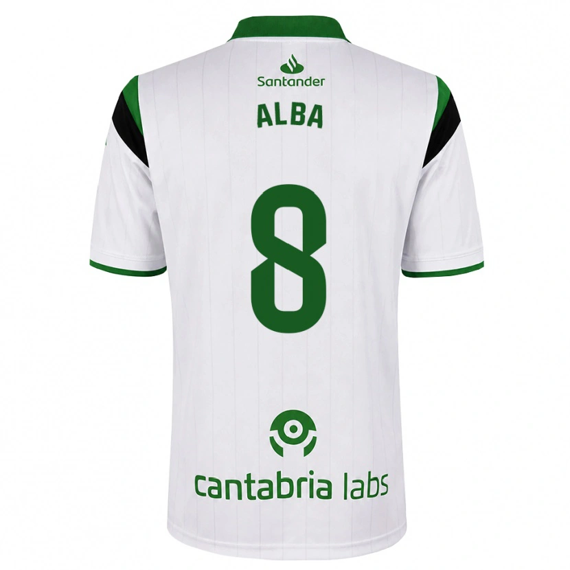Danxen Męski Alba Luzuriaga Albelda #8 Biały Zielony Czarny Domowa Koszulka 2026/27 Koszulki Klubowe