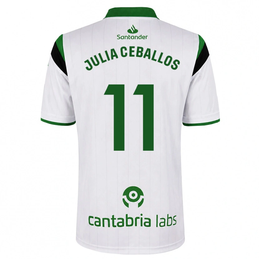 Danxen Męski Julia Ceballos Carrancio #11 Biały Zielony Czarny Domowa Koszulka 2026/27 Koszulki Klubowe