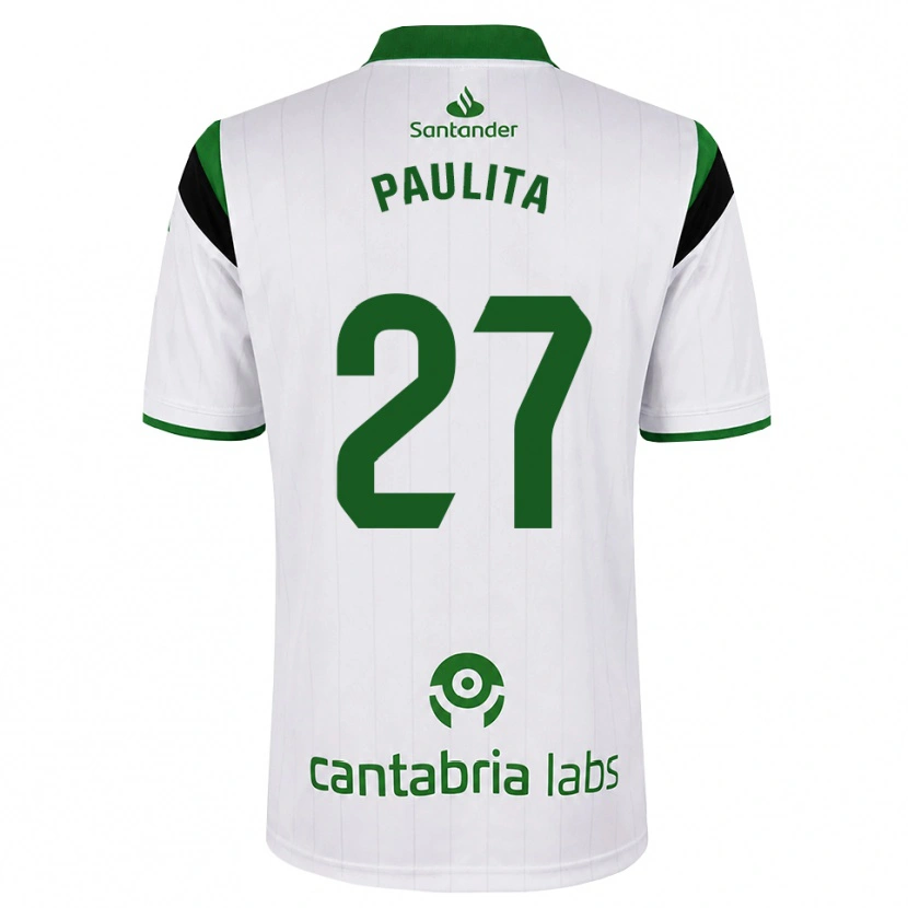 Danxen Męski Paula García Hontañón #27 Biały Zielony Czarny Domowa Koszulka 2026/27 Koszulki Klubowe
