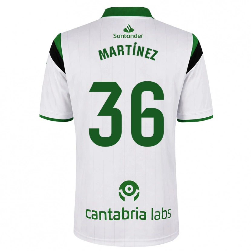 Danxen Męski Sergio Martínez #36 Biały Zielony Czarny Domowa Koszulka 2026/27 Koszulki Klubowe