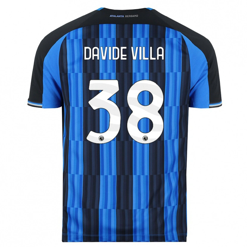 Danxen Męski Matteo Davide Villa #38 Niebieski Czarny Czerwony Domowa Koszulka 2026/27 Koszulki Klubowe