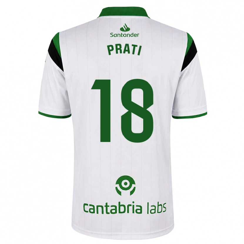 Danxen Męski Matteo Prati #18 Biały Zielony Czarny Domowa Koszulka 2026/27 Koszulki Klubowe