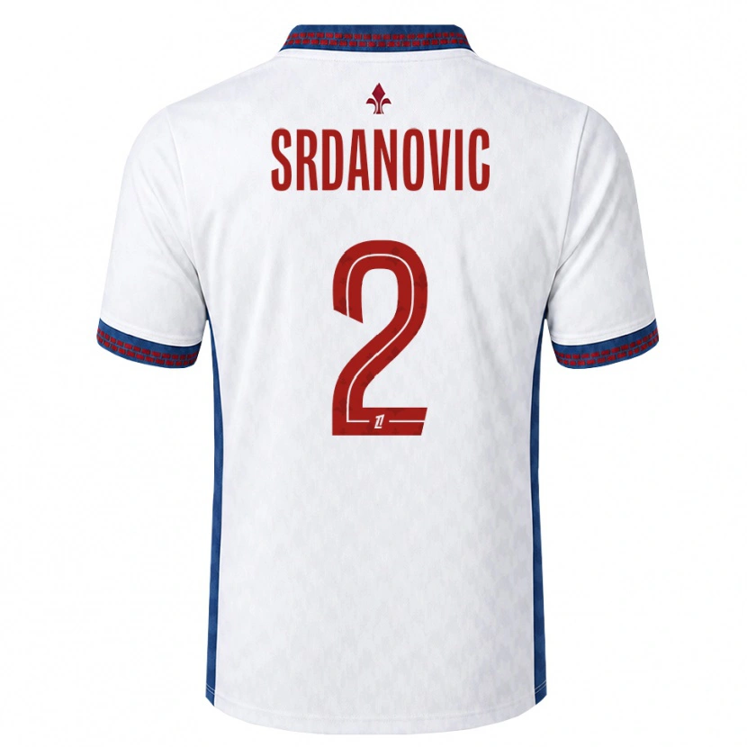 Danxen Męski Loun Srdanovic #2 Czerwony Biały Niebieski Wyjazdowa Koszulka 2026/27 Koszulki Klubowe