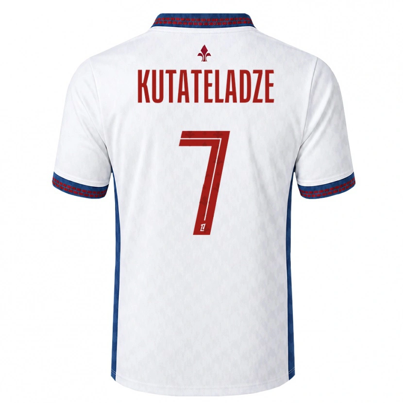 Danxen Męski Alexandre Kutateladze #7 Czerwony Biały Niebieski Wyjazdowa Koszulka 2026/27 Koszulki Klubowe