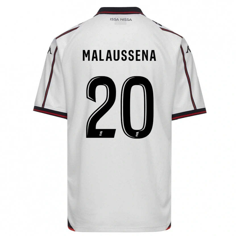 Danxen Męski Angela Malaussena #20 Czarny Biały Wyjazdowa Koszulka 2026/27 Koszulki Klubowe
