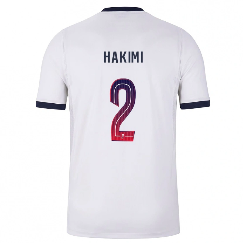 Danxen Męski Achraf Hakimi #2 Biały Czarny Czerwony Wyjazdowa Koszulka 2026/27 Koszulki Klubowe