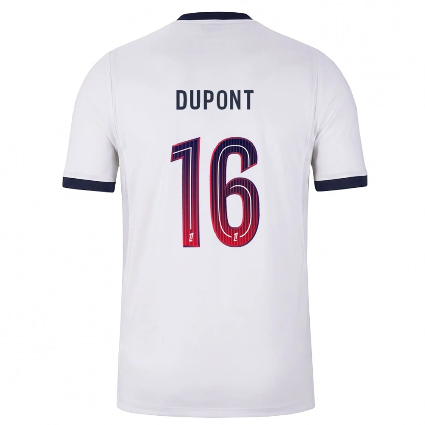 Danxen Męski Raphaël Dupont #16 Biały Czarny Czerwony Wyjazdowa Koszulka 2026/27 Koszulki Klubowe