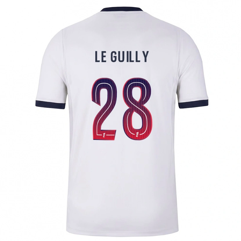 Danxen Męski Jade Le Guilly #28 Biały Czarny Czerwony Wyjazdowa Koszulka 2026/27 Koszulki Klubowe