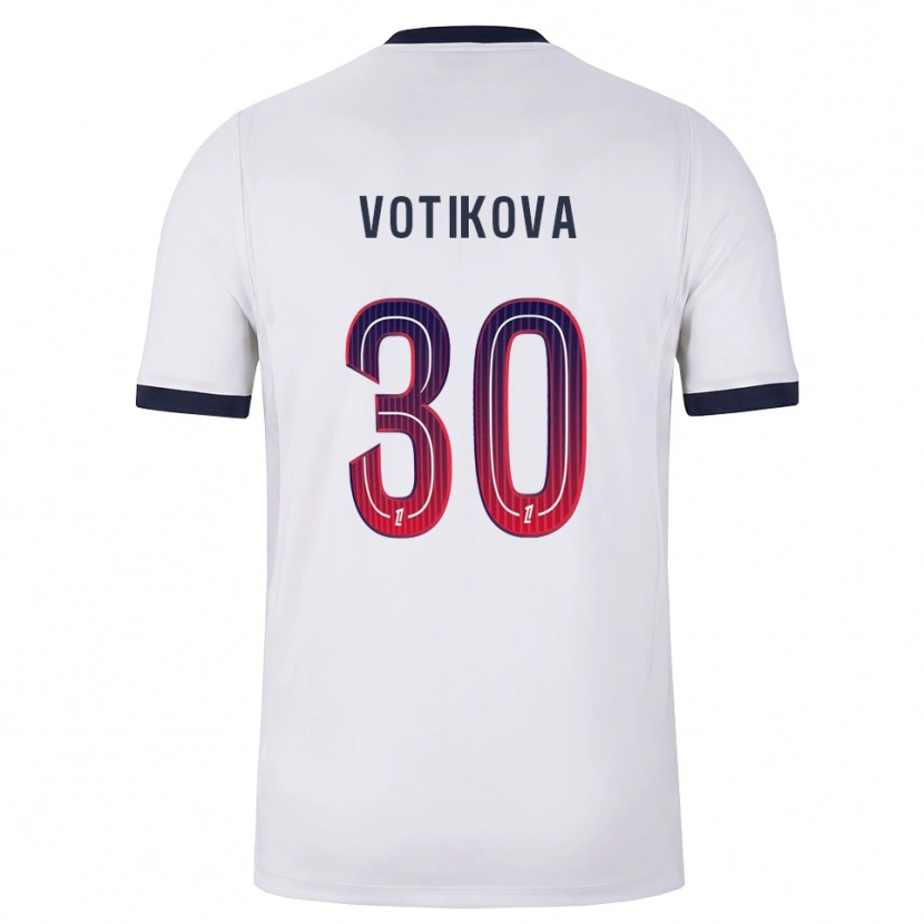 Danxen Męski Barbora Votikova #30 Biały Czarny Czerwony Wyjazdowa Koszulka 2026/27 Koszulki Klubowe