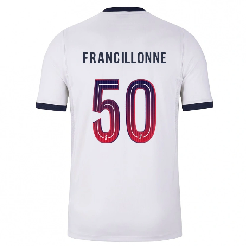 Danxen Męski Bryan Francillonne #50 Biały Czarny Czerwony Wyjazdowa Koszulka 2026/27 Koszulki Klubowe