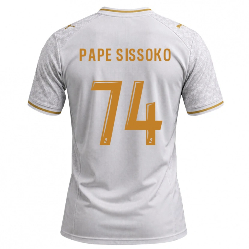 Danxen Męski Niama Pape Sissoko #74 Biały Szary Złoty Wyjazdowa Koszulka 2026/27 Koszulki Klubowe