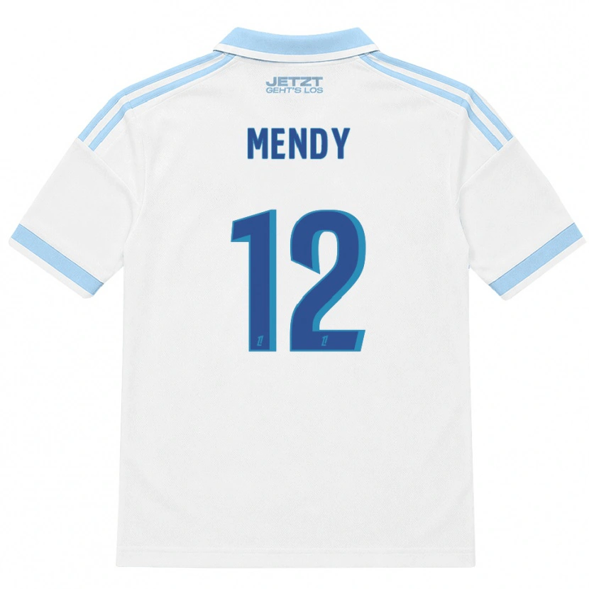 Danxen Męski François Mendy #12 Jasny Błękit Biały Czerwony Wyjazdowa Koszulka 2026/27 Koszulki Klubowe