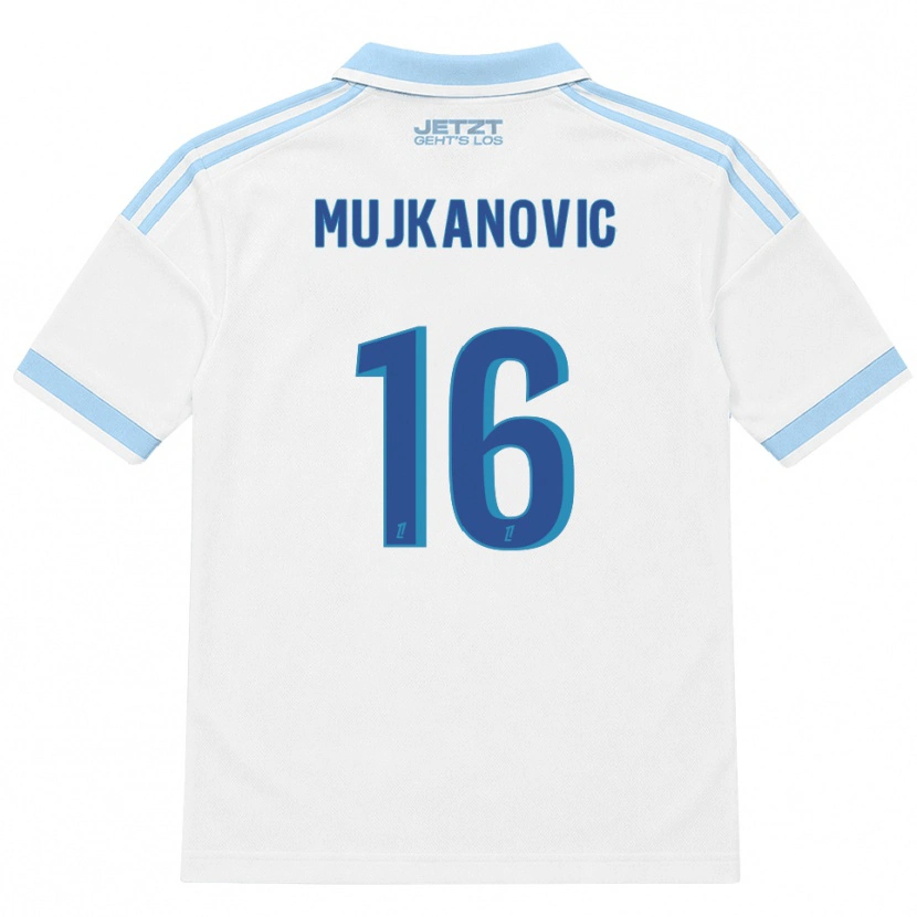 Danxen Męski Edin Mujkanovic #16 Jasny Błękit Biały Czerwony Wyjazdowa Koszulka 2026/27 Koszulki Klubowe