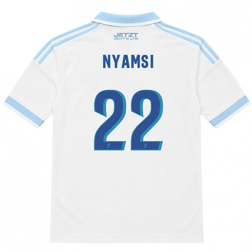 Danxen Męski Gerzino Nyamsi #22 Jasny Błękit Biały Czerwony Wyjazdowa Koszulka 2026/27 Koszulki Klubowe