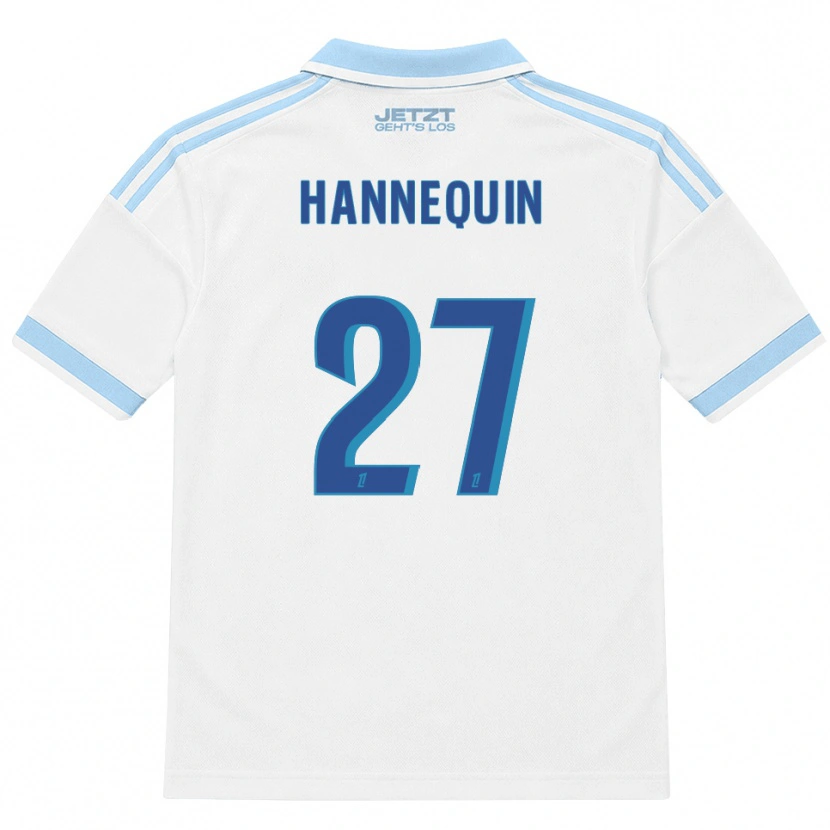 Danxen Męski Laurine Hannequin #27 Jasny Błękit Biały Czerwony Wyjazdowa Koszulka 2026/27 Koszulki Klubowe