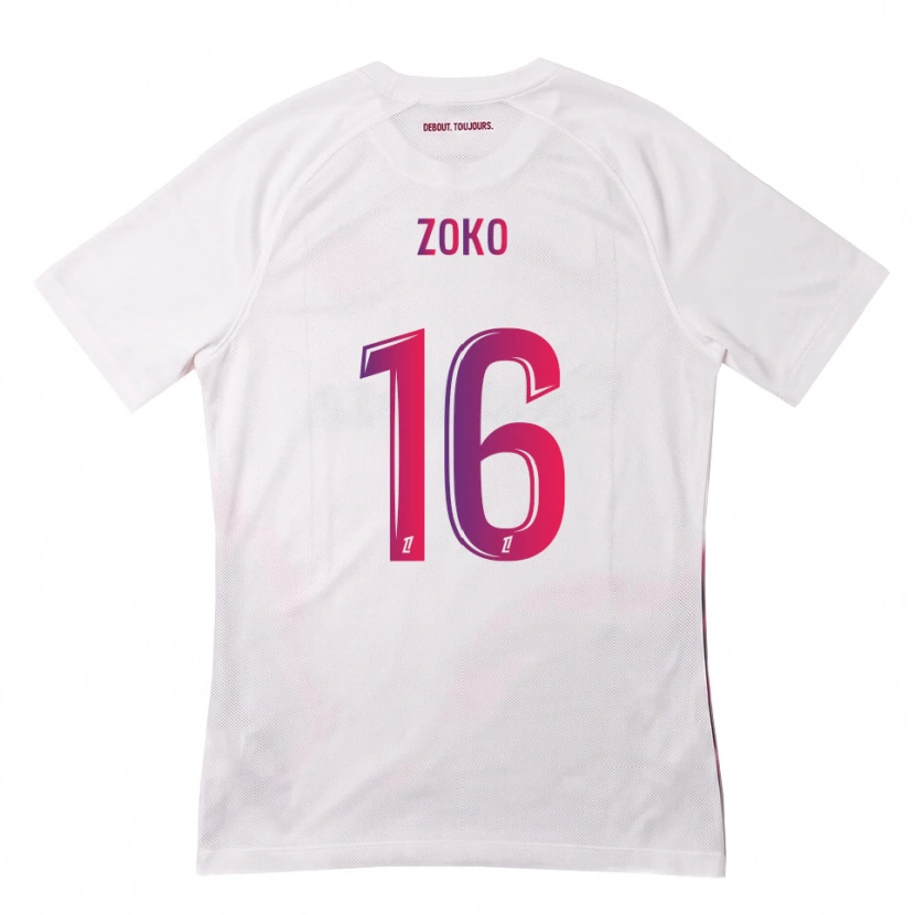 Danxen Męski Nathan Zoko #16 Biały Różowy Fioletowy Wyjazdowa Koszulka 2026/27 Koszulki Klubowe