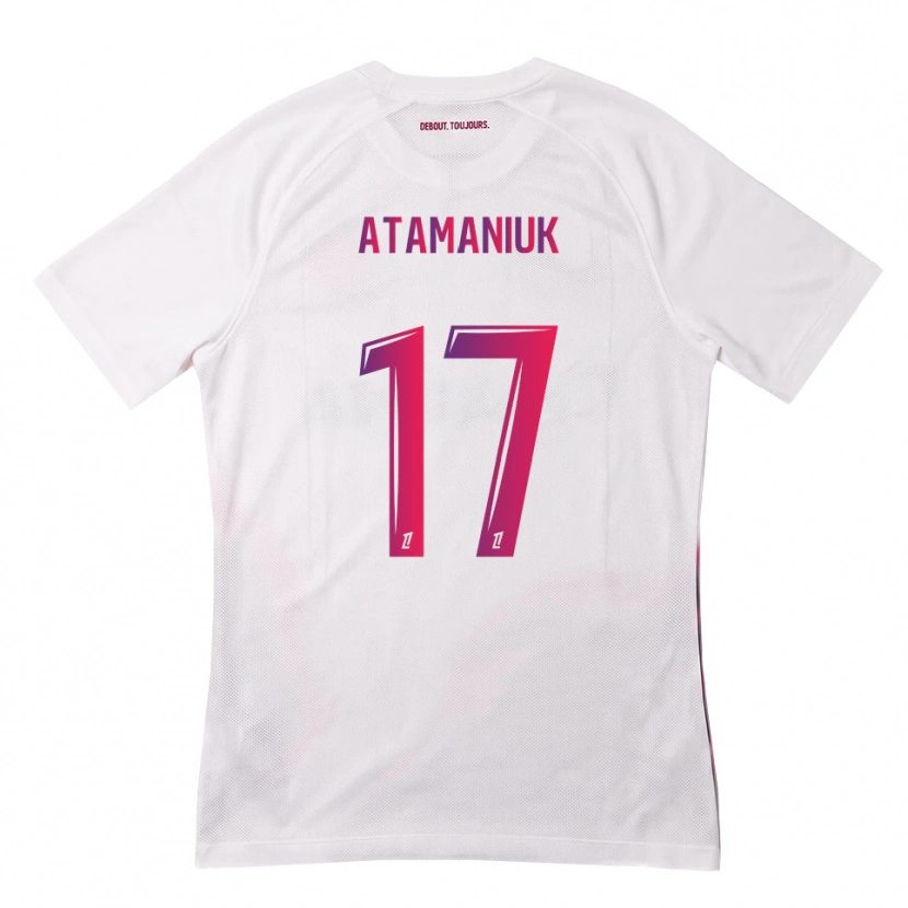 Danxen Męski Alexandra Atamaniuk #17 Biały Różowy Fioletowy Wyjazdowa Koszulka 2026/27 Koszulki Klubowe