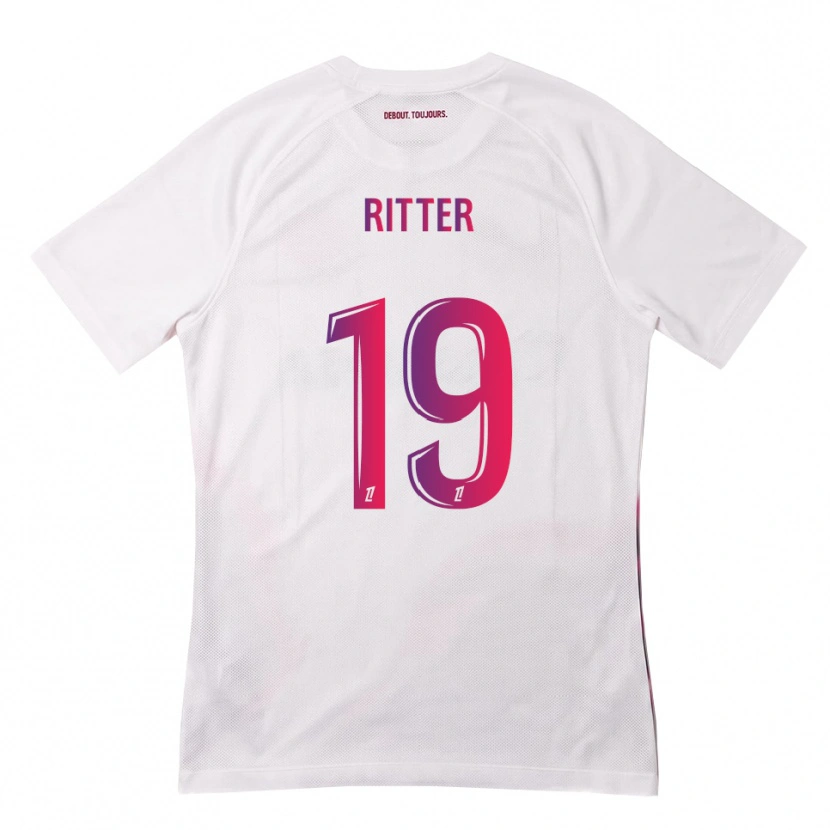 Danxen Męski Morgane Ritter #19 Biały Różowy Fioletowy Wyjazdowa Koszulka 2026/27 Koszulki Klubowe