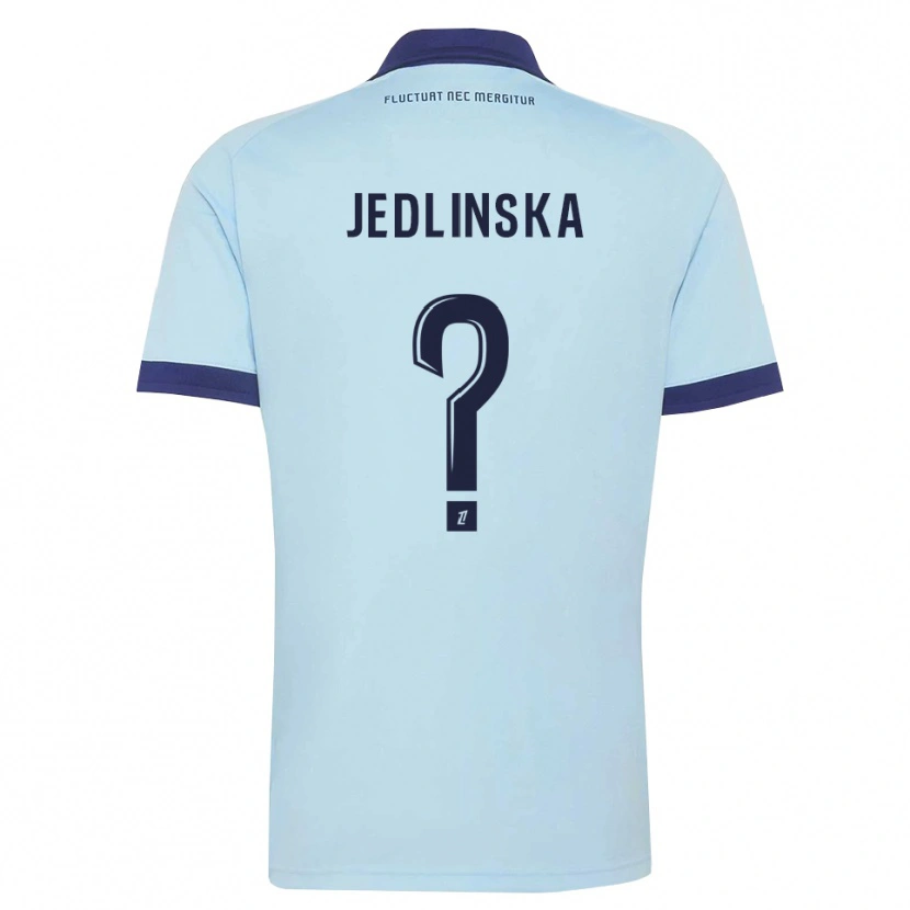 Danxen Męski Klaudia Jedlinska #0 Błękitny Czarny Wyjazdowa Koszulka 2026/27 Koszulki Klubowe