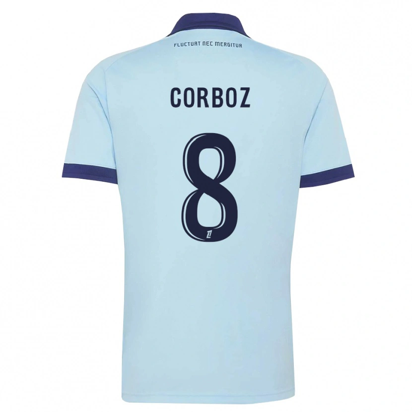 Danxen Męski Daphné Corboz #8 Błękitny Czarny Wyjazdowa Koszulka 2026/27 Koszulki Klubowe