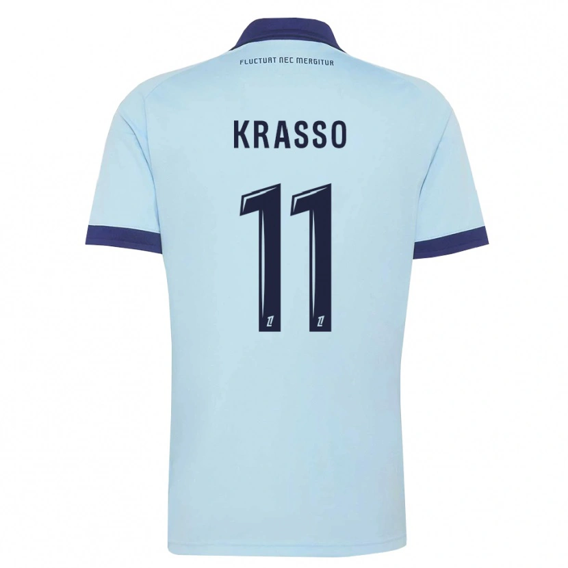 Danxen Męski Jean-Philippe Krasso #11 Błękitny Czarny Wyjazdowa Koszulka 2026/27 Koszulki Klubowe
