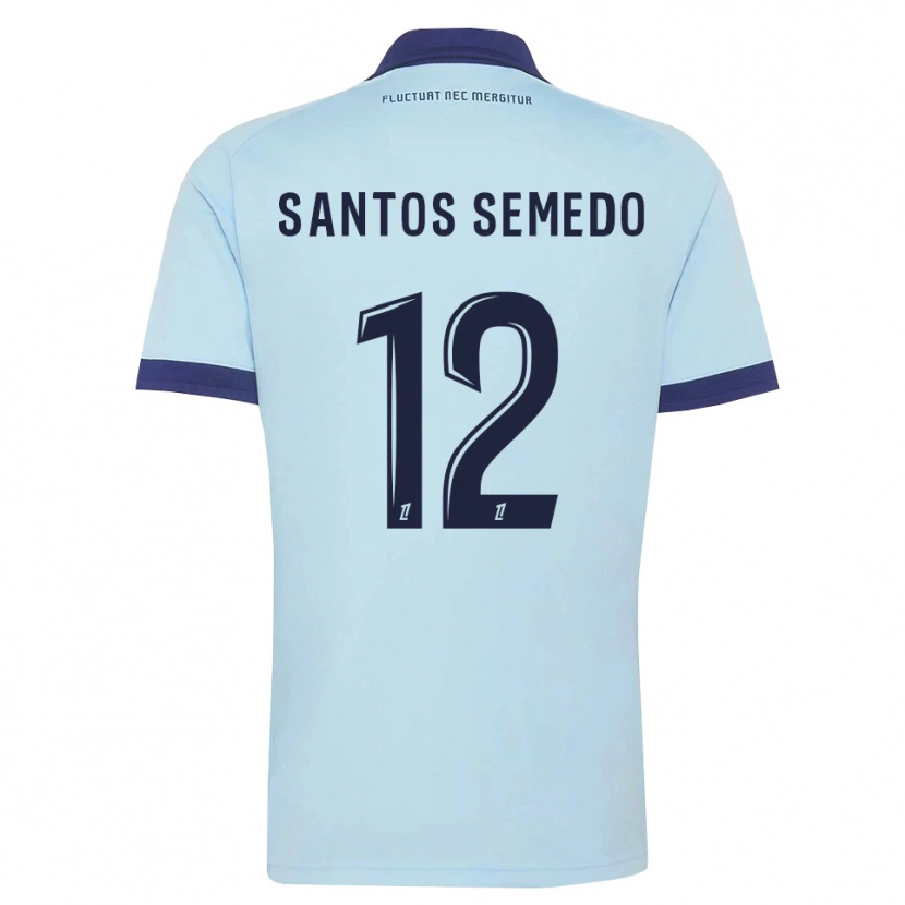 Danxen Męski Ilyes Dos Santos Semedo #12 Błękitny Czarny Wyjazdowa Koszulka 2026/27 Koszulki Klubowe