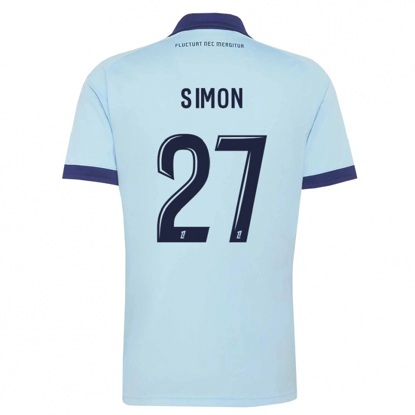 Danxen Męski Moses Simon #27 Błękitny Czarny Wyjazdowa Koszulka 2026/27 Koszulki Klubowe