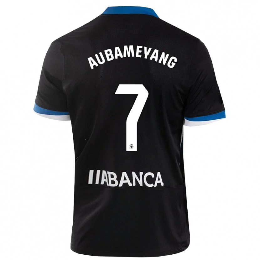 Danxen Męski Pierre-Emerick Aubameyang #7 Czarny Niebieski Biały Wyjazdowa Koszulka 2026/27 Koszulki Klubowe