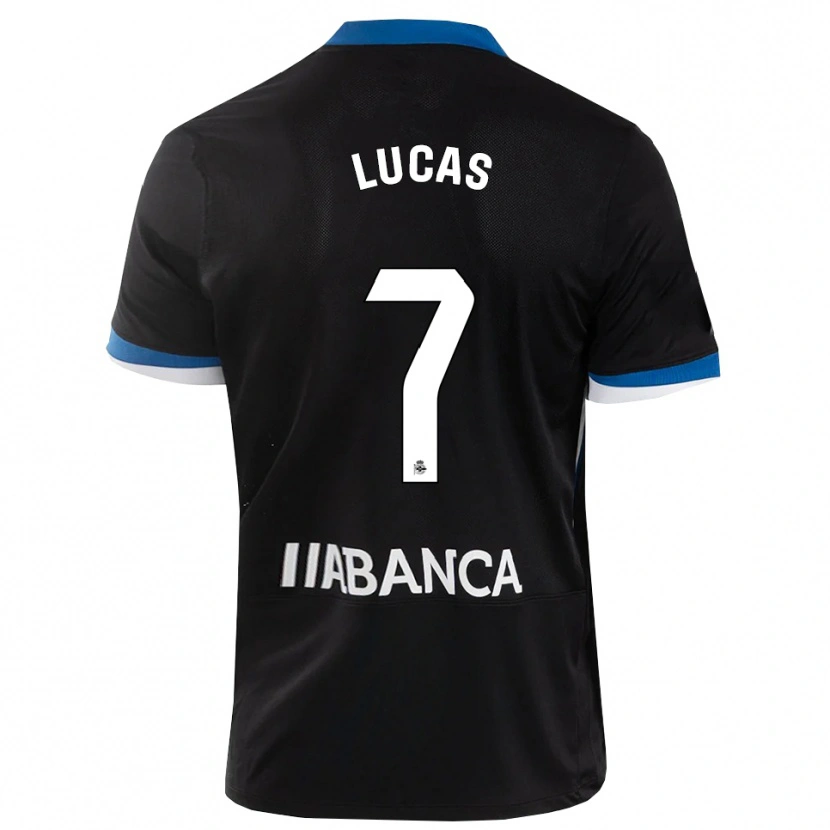 Danxen Męski Lucas Pérez #7 Czarny Niebieski Biały Wyjazdowa Koszulka 2026/27 Koszulki Klubowe