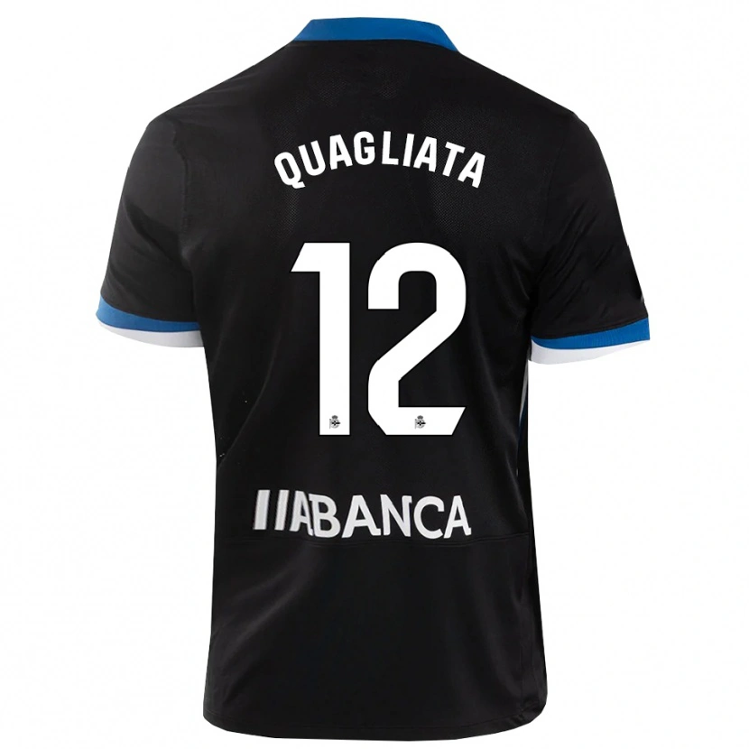 Danxen Męski Giacomo Quagliata #12 Czarny Niebieski Biały Wyjazdowa Koszulka 2026/27 Koszulki Klubowe