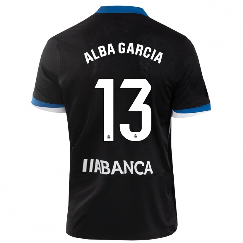 Danxen Męski Lucía Alba García #13 Czarny Niebieski Biały Wyjazdowa Koszulka 2026/27 Koszulki Klubowe
