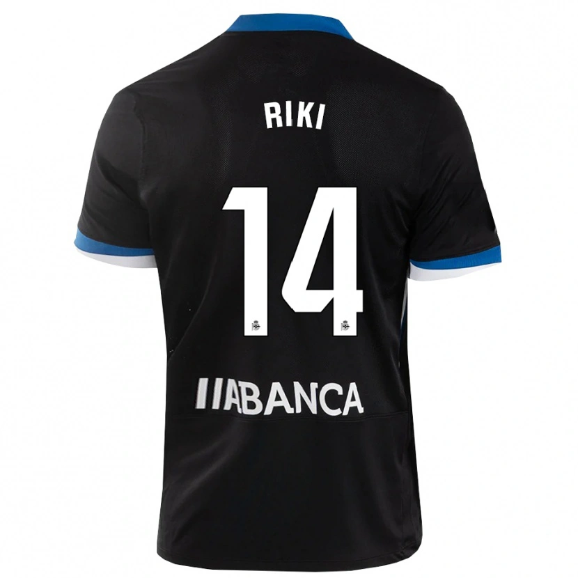 Danxen Męski Riki Rodríguez #14 Czarny Niebieski Biały Wyjazdowa Koszulka 2026/27 Koszulki Klubowe