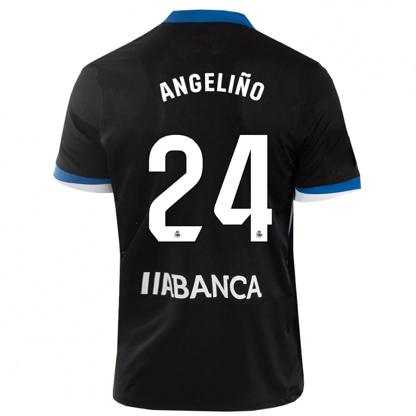 Danxen Męski Angeliño #24 Czarny Niebieski Biały Wyjazdowa Koszulka 2026/27 Koszulki Klubowe