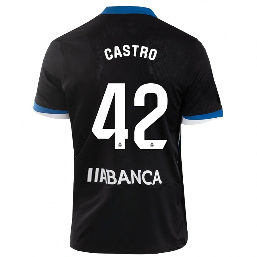 Danxen Męski Lucas Castro #42 Czarny Niebieski Biały Wyjazdowa Koszulka 2026/27 Koszulki Klubowe