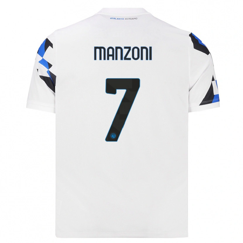 Danxen Męski Alberto Manzoni #7 Biały Czerwony Niebieski Wyjazdowa Koszulka 2026/27 Koszulki Klubowe