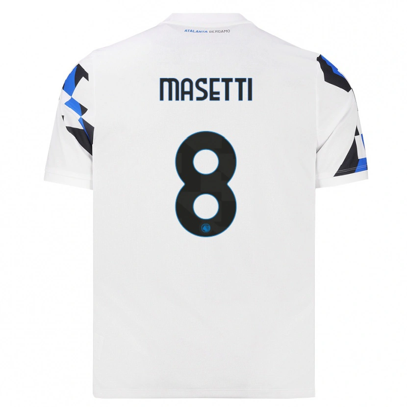 Danxen Męski Francesco Masetti #8 Biały Czerwony Niebieski Wyjazdowa Koszulka 2026/27 Koszulki Klubowe