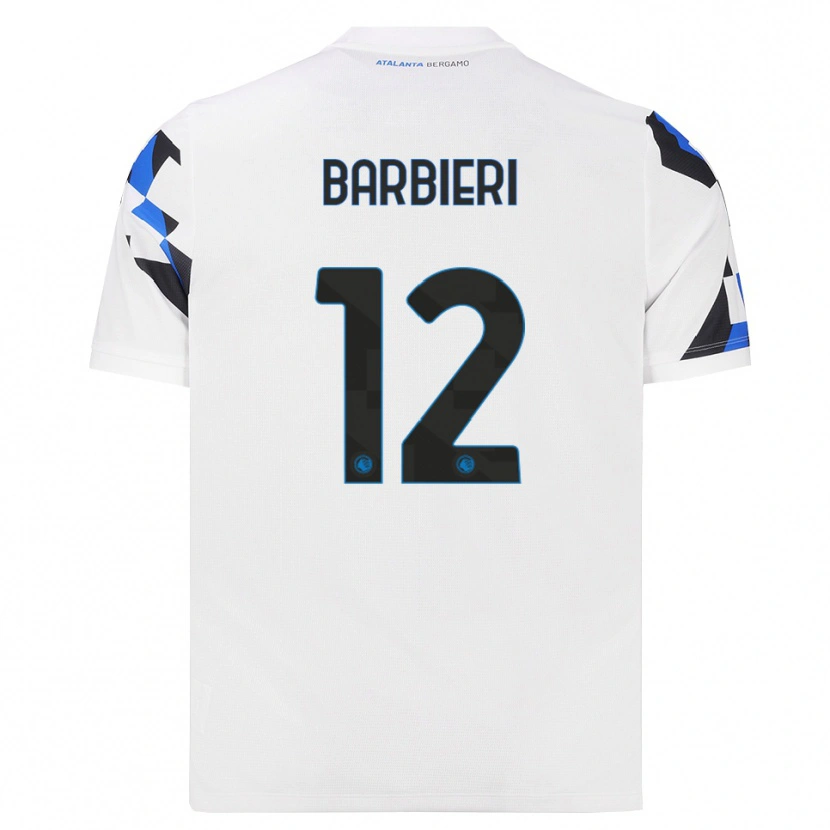 Danxen Męski Alessandro Barbieri #12 Biały Czerwony Niebieski Wyjazdowa Koszulka 2026/27 Koszulki Klubowe